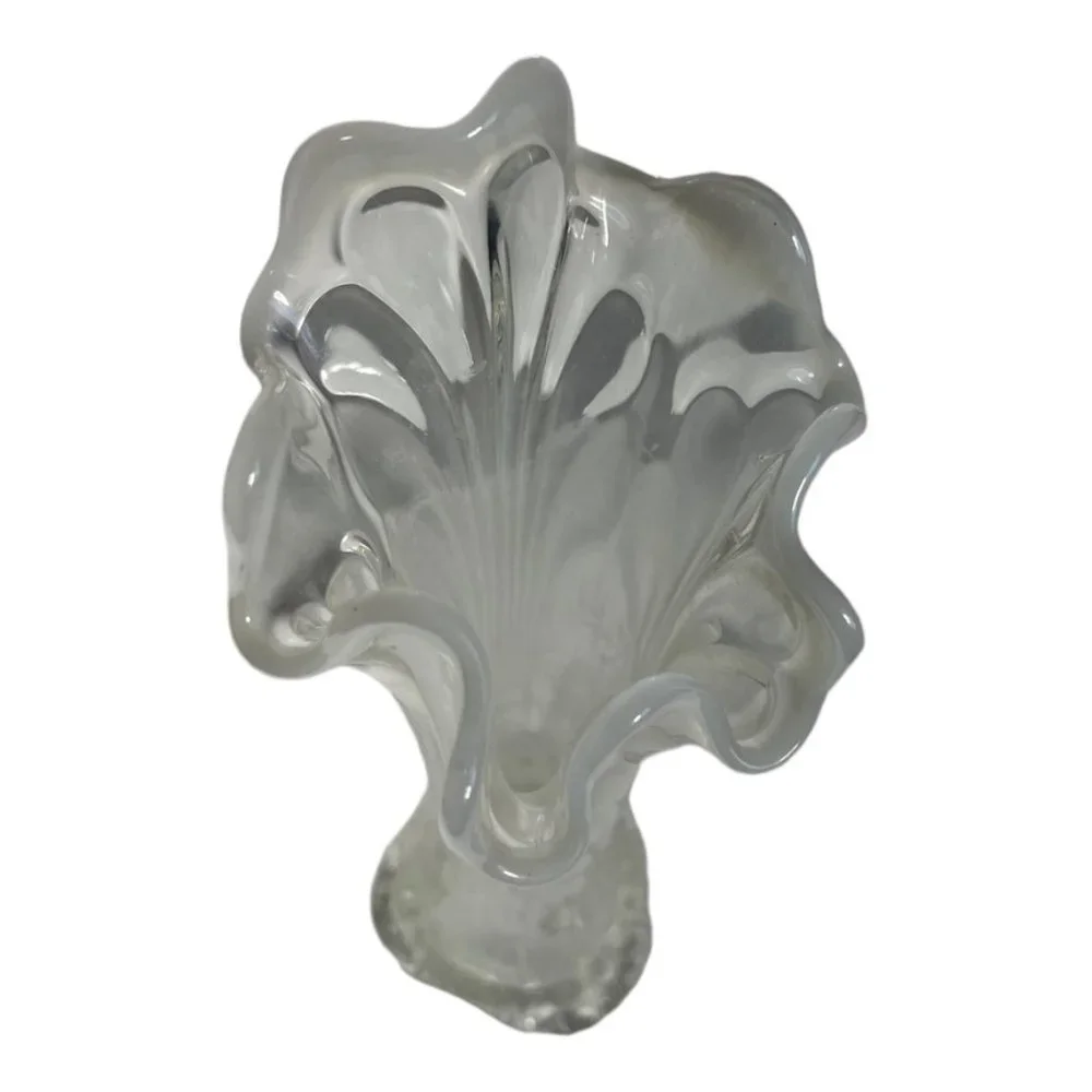 Vintage Swung Vase Opalescent White‎